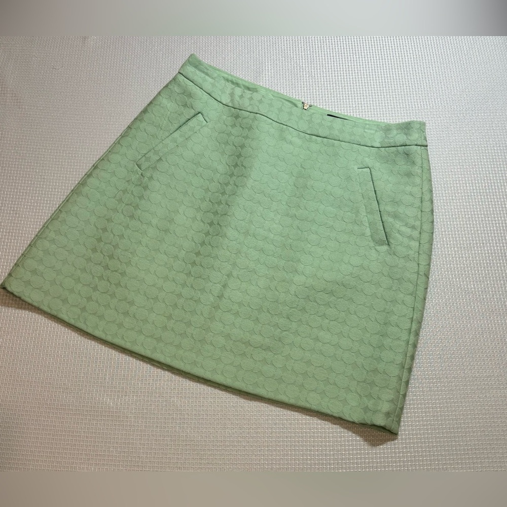 THE LIMITED heavy textured cotton mint garden light green skirt w/circles. Sz8.